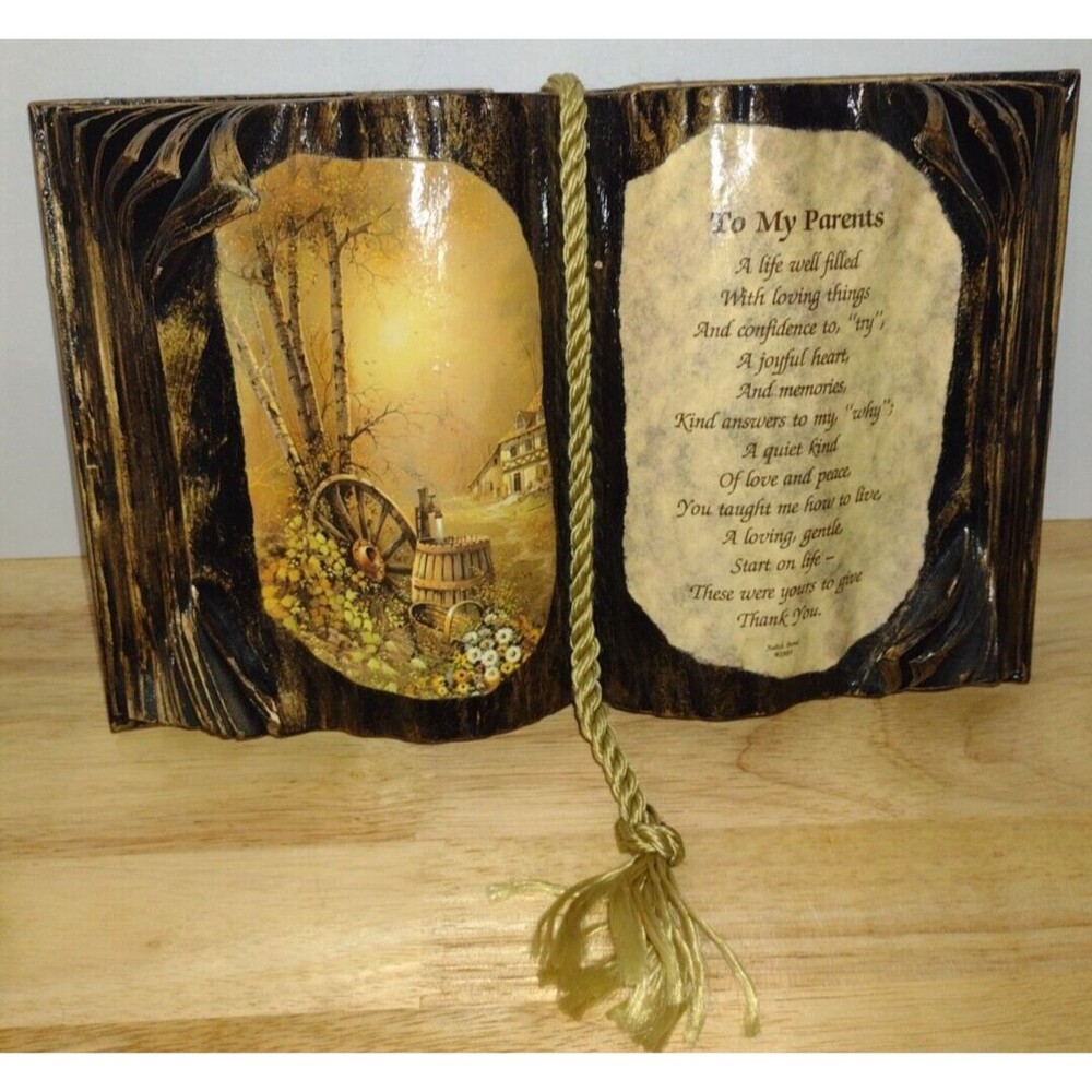 Judith Bond Vintage 1983 Decorative Books of Love 'To My Parents' Poem Decor